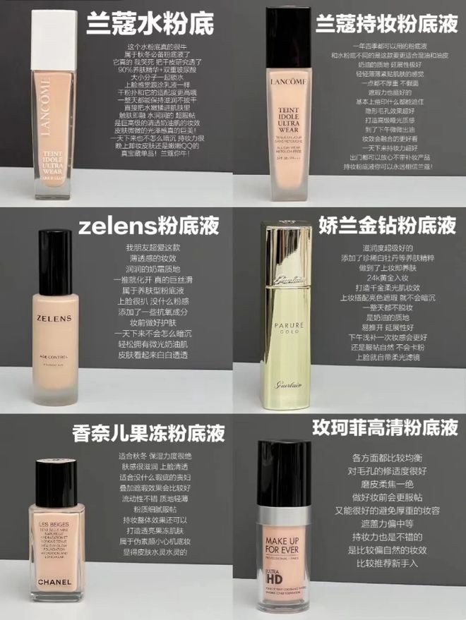 分享6款适合干皮的大牌粉底液底妆经常卡粉浮粉的姐妹参考一下